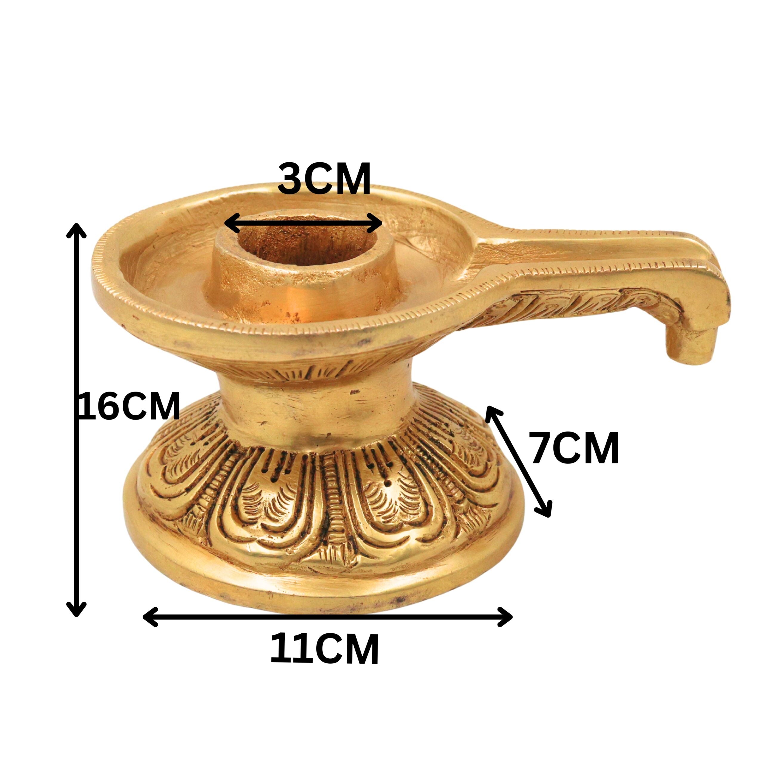 Brass Saligrama Stand Peetham for Shaligram Shila Vishnu Narayana, Traditional Shaligrama Peedam Asanam Pedestal for Pooja Mandir Vaishnava Worship, Gold, 2.5 Inch, 1 Piece