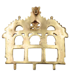 Brass Prabhavali Makara Torana Arch (Prabha Valli / Prabhamandala) Peetal Pital Pittalai Temple Idol Back Aureole Frame for Murti Vigraha Pooja Mandir Decor, Gold, 10.5 Inch, 1 Piece