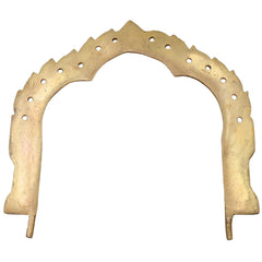Brass Prabhavali Arch Peetal Pital Pittalai Prabhamandala Makara Torana Deity Back Halo Frame for Murti Vigraha Mandir Pooja Decor, Gold, 7 Inch, 1 Piece