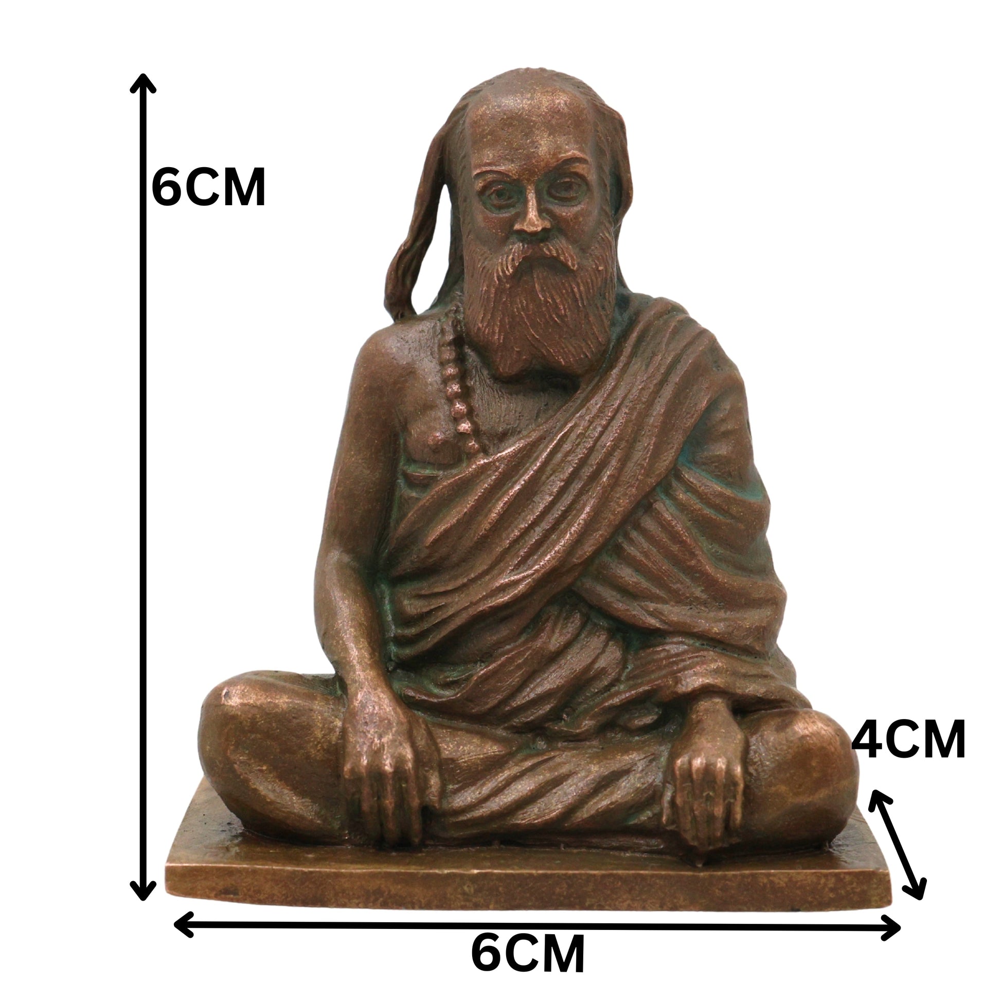 Bronze Pamban Swamigal Idol, Sri Pamban Swamy Kumaragurudasa Siddhar Murugan Bhakta Panchaloha Style Murti for Pooja Mandir Decor, Brown, 2.5 Inch, 1 Piece