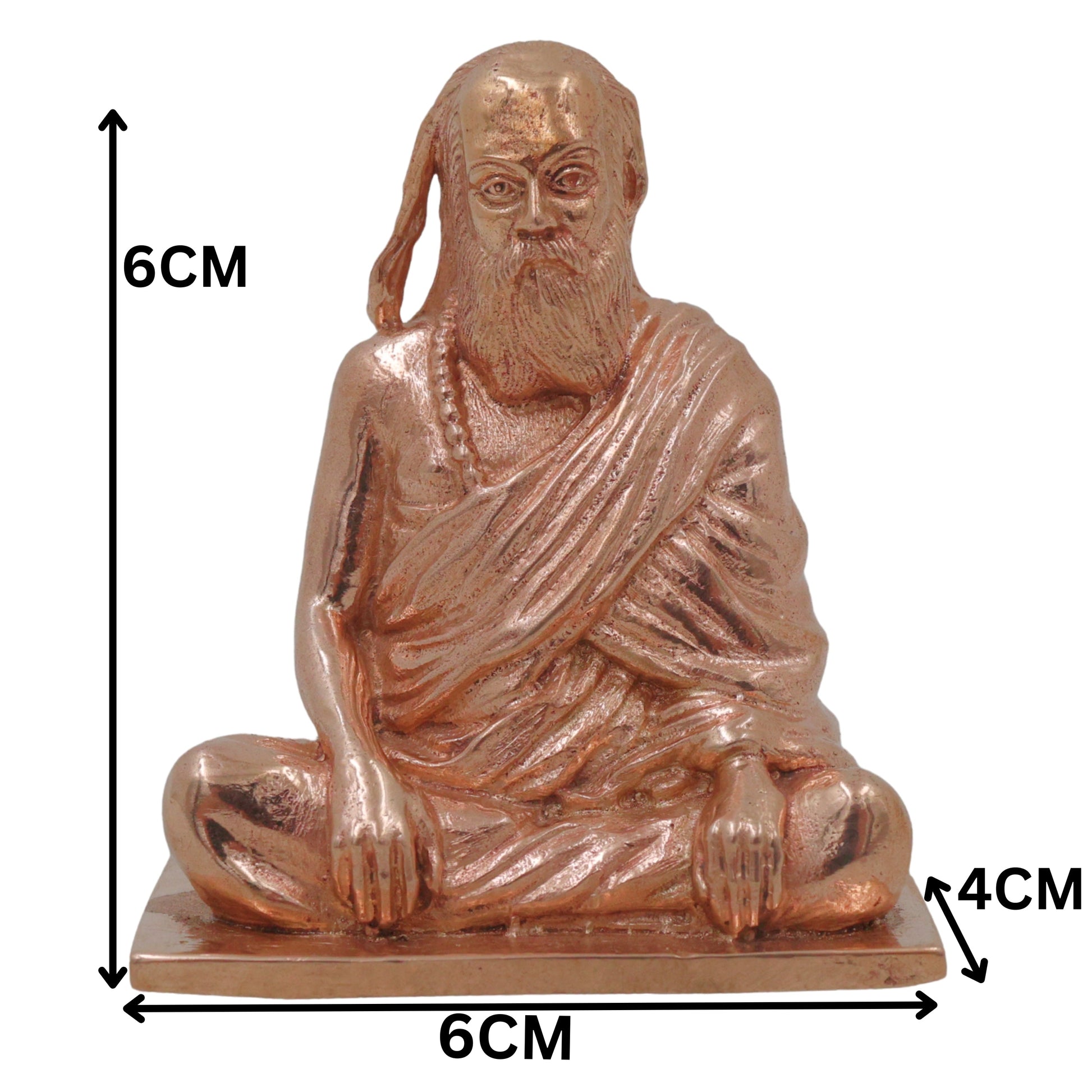 Bronze Pamban Swamigal Idol, Sri Pamban Swamy Panchaloha Murti, Kumaragurudasa Swamigal Tamil Saint Siddhar Vigraha for Pooja Mandir Decor, Gold, 2.5 Inch, 1 Piece