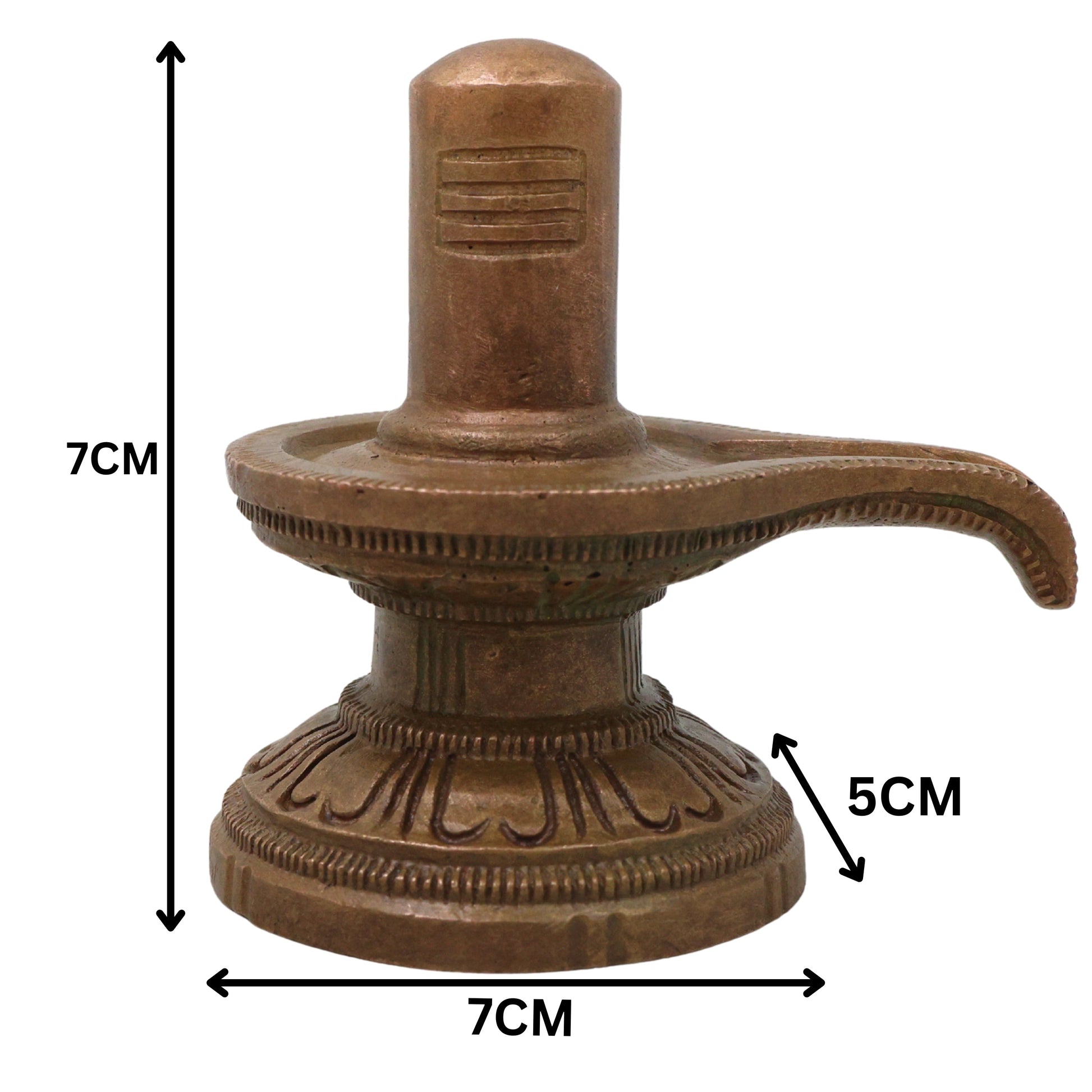 Bronze Shiv Lingam Shivalinga Mahalinga Parameshwara Lingeshwara Murti for Puja Mandir Home Temple Kansa Panchaloha Style, Brown, 3 Inch, 1 Piece