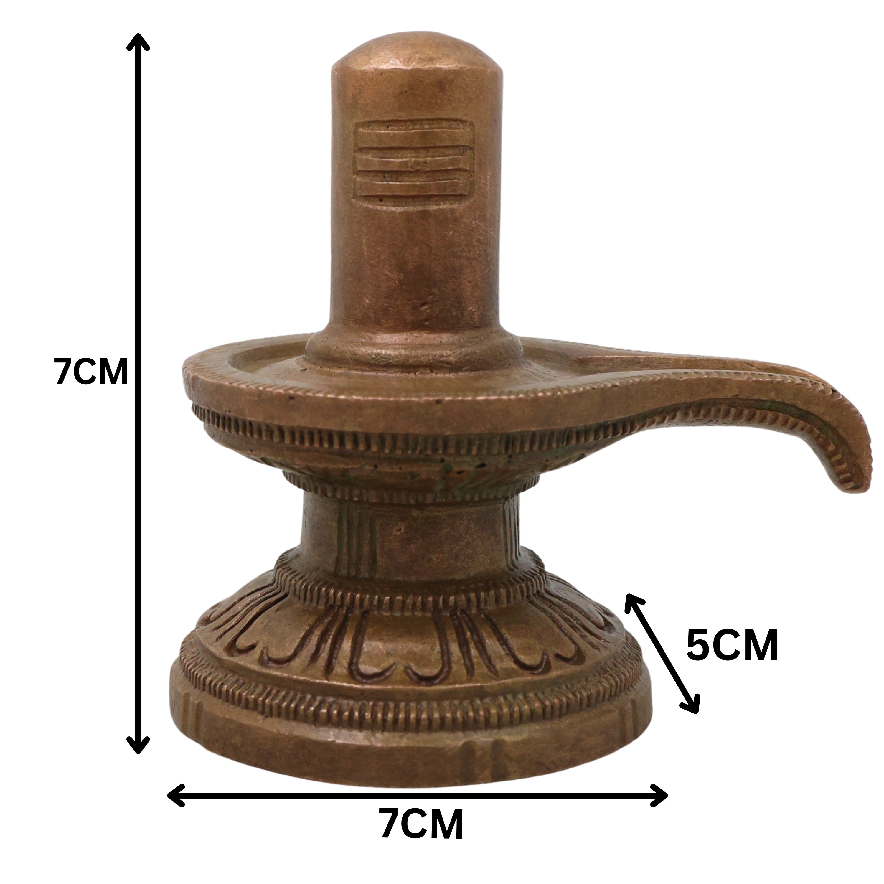 Bronze Shiv Lingam Shivalinga Mahalinga Parameshwara Lingeshwara Murti for Puja Mandir Home Temple Kansa Panchaloha Style, Brown, 3 Inch, 1 Piece