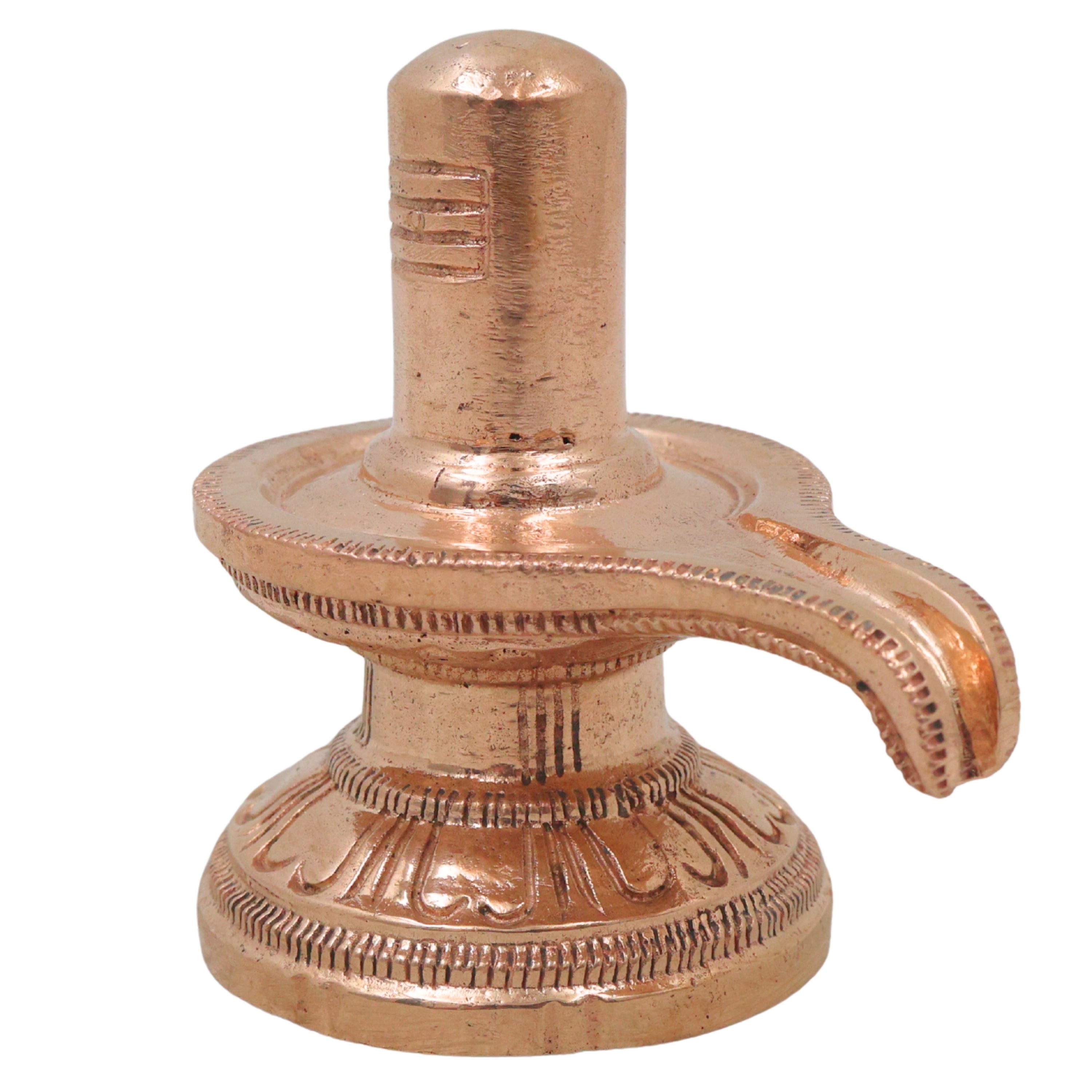 Bronze Shiv Lingam Idol Shivalinga Mahadeva Parameshwara Rudra Jyotirlinga Panchaloha Style Murti for Puja Mandir Home Decor, Gold, 3 Inch, 1 Piece