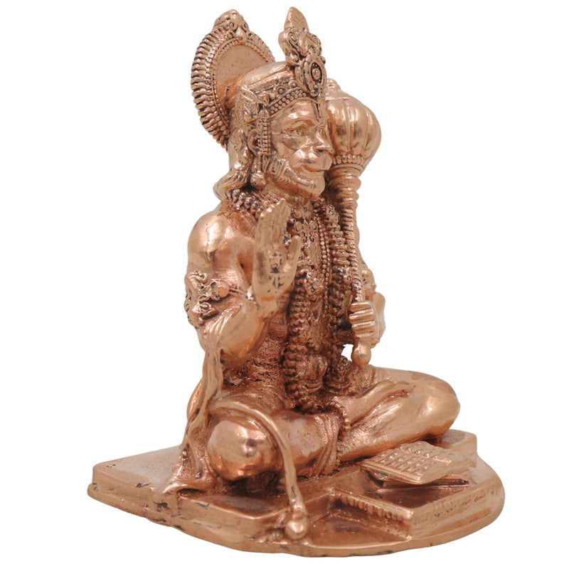 Bronze Panchaloha Hanuman Idol Anjaneya Bajrangbali Maruti Veeranjaneya Sankatmochan Kamsya Kanchu Loha South Indian Chola Style Murti for Pooja Mandir DecorHanuman Idol, Gold, 3 Inch, 1 Piece