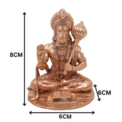 Bronze Panchaloha Hanuman Idol Anjaneya Bajrangbali Maruti Veeranjaneya Sankatmochan Kamsya Kanchu Loha South Indian Chola Style Murti for Pooja Mandir DecorHanuman Idol, Gold, 3 Inch, 1 Piece