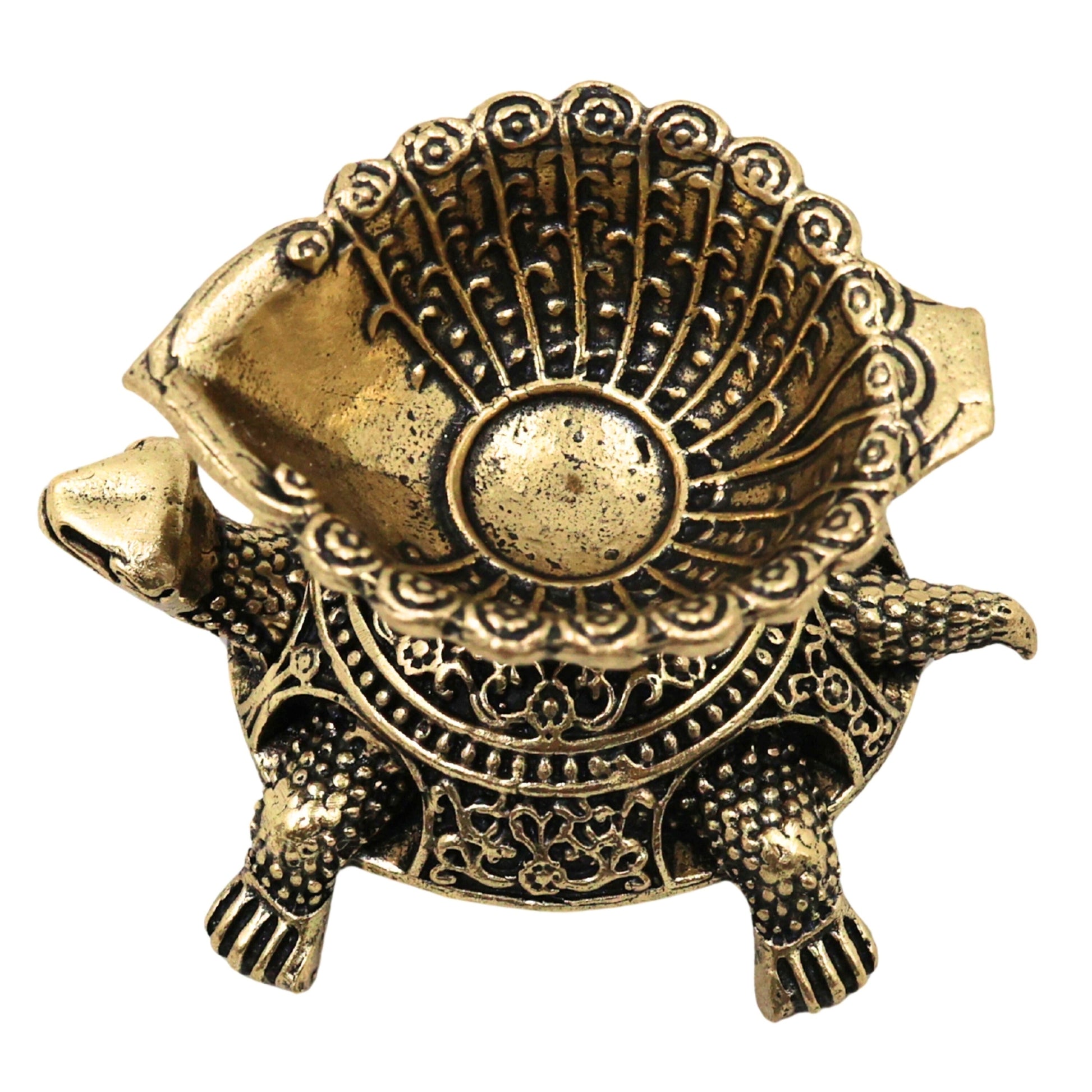 Brass Kurma Deepam Tortoise Lamp Peetal Kachhua Diya Aamai Vilakku Vishnu Kurma Avatar Vastu Puja Oil Lamp Home Decor Gift, Gold, 1.5 Inch, 1 Piece