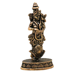 Brass Radha Rani Idol Radharani Radhika Kishori Ji Peetal Murti Vigraha Moorti for Puja Mandir Home Decor Spiritual Gift Statue, Gold, 3 Inch, 1 Piece