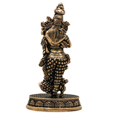 Brass Radha Rani Idol Radharani Radhika Kishori Ji Peetal Murti Vigraha Moorti for Puja Mandir Home Decor Spiritual Gift Statue, Gold, 3 Inch, 1 Piece