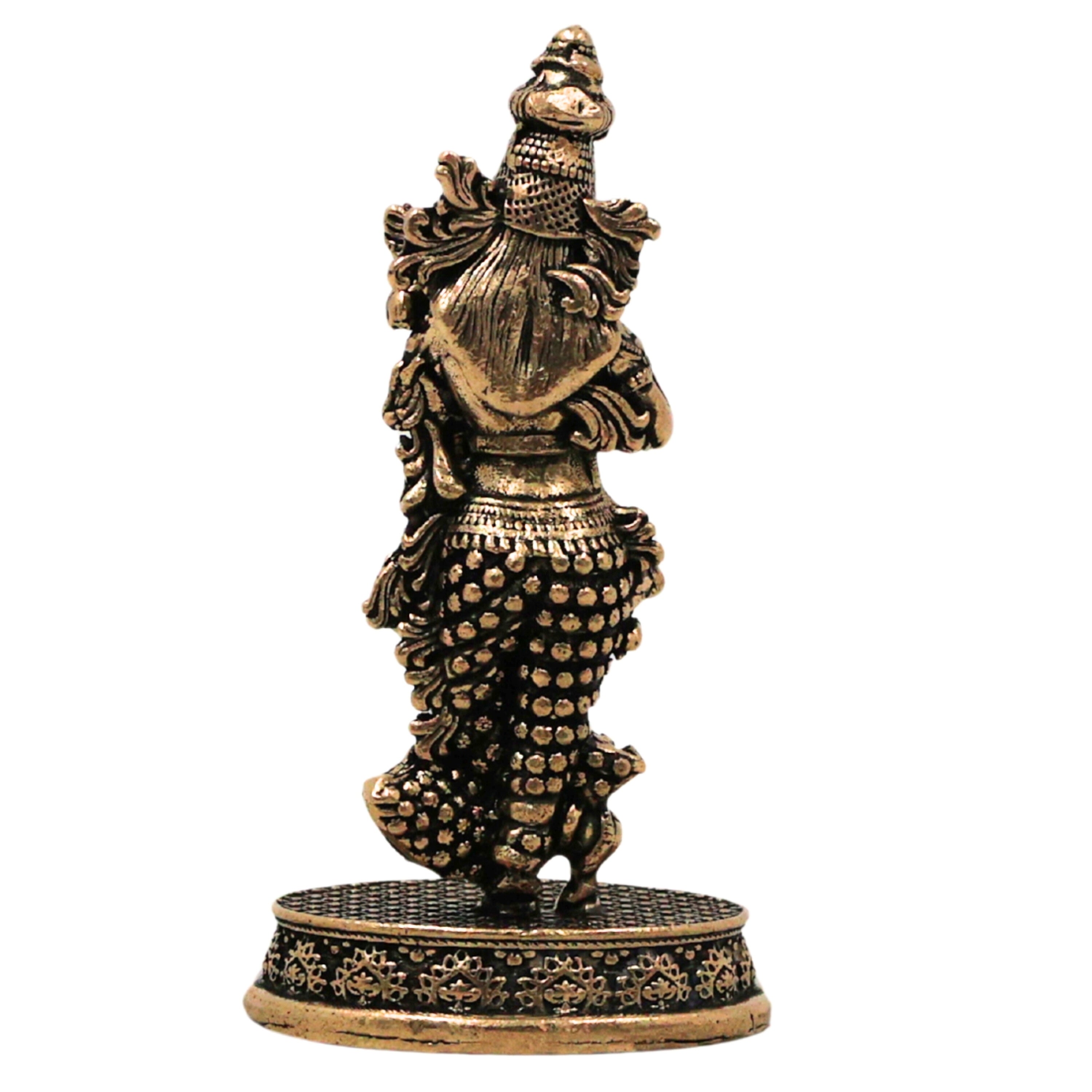Brass Radha Rani Idol Radharani Radhika Kishori Ji Peetal Murti Vigraha Moorti for Puja Mandir Home Decor Spiritual Gift Statue, Gold, 3 Inch, 1 Piece