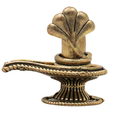 Brass Shiva Lingam Shivling Shivalinga Mahalingam Peetal Pital Linga Murti Mahadev Shankar Puja Idol for Home Mandir Decor, Gold, 2.5 Inch, 1 Piece