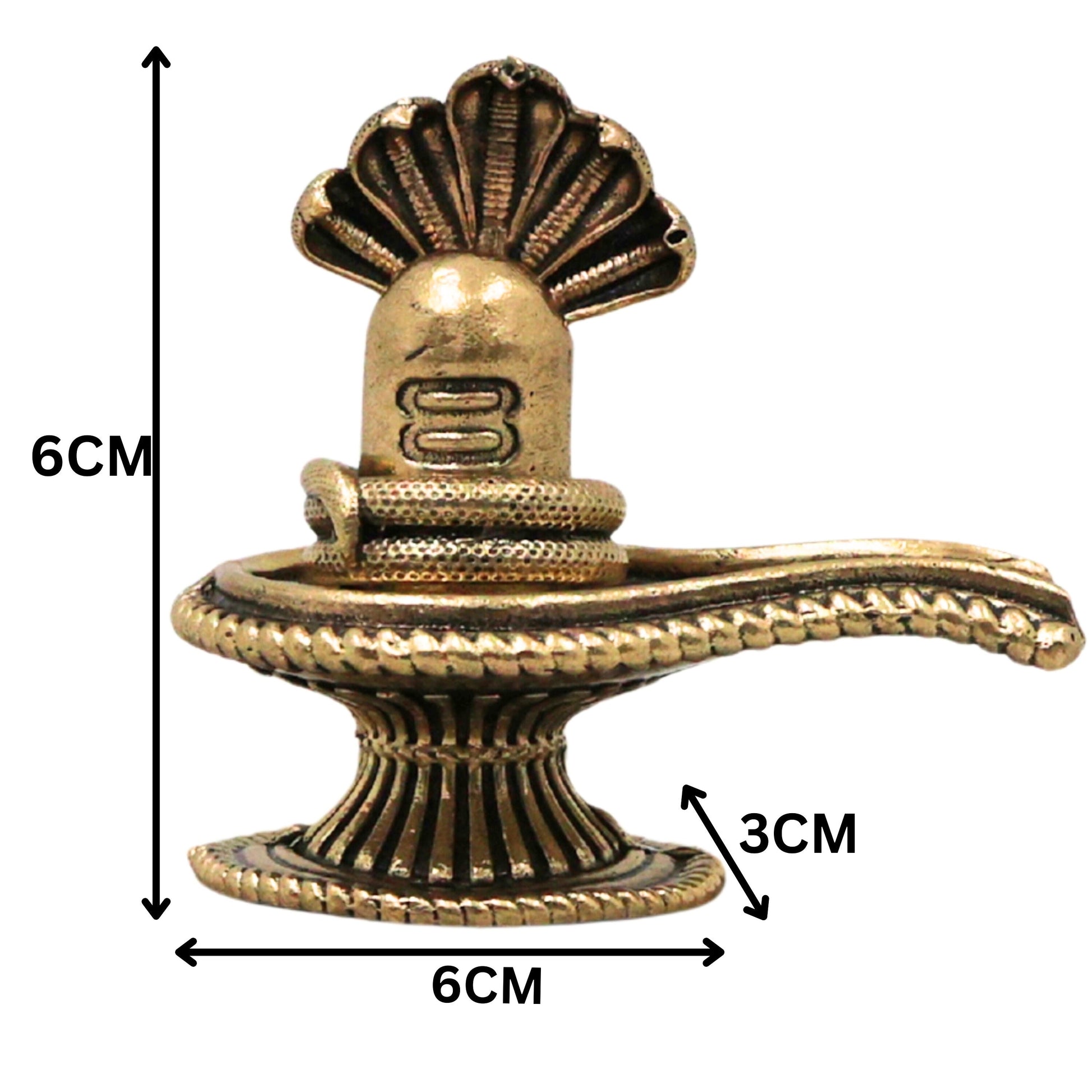 Brass Shiva Lingam Shivling Shivalinga Mahalingam Peetal Pital Linga Murti Mahadev Shankar Puja Idol for Home Mandir Decor, Gold, 2.5 Inch, 1 Piece