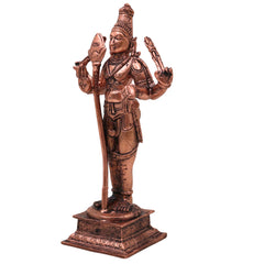 Copper Murugan Idol Kartikeya Skanda Subramanya Shanmukha Kumara Swaminatha Velmurugan Dandapani Saravana Bhava Puja Vigraha Statue for Home Temple Decor, Brown, 5.5 Inch, 1 Piece
