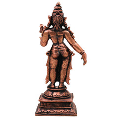 Copper Bhudevi Idol Sri Bhoomi Devi Prithvi Mata Vasundhara Dharani Tamra Murti for Puja Mandir Home Decor, Brown, 4 Inch, 1 Piece