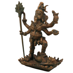 Bronze Maha Kali Idol Mahakali Kalika Dakshina Kali Bhadrakali Chamundi Kali Mata Murti Panchaloha Style Chola Art Handmade Kali Amman Kalikambal Vigraha for Puja Mandir Decor Temple Statue, Brown, 6.5 Inch, 1 Piece