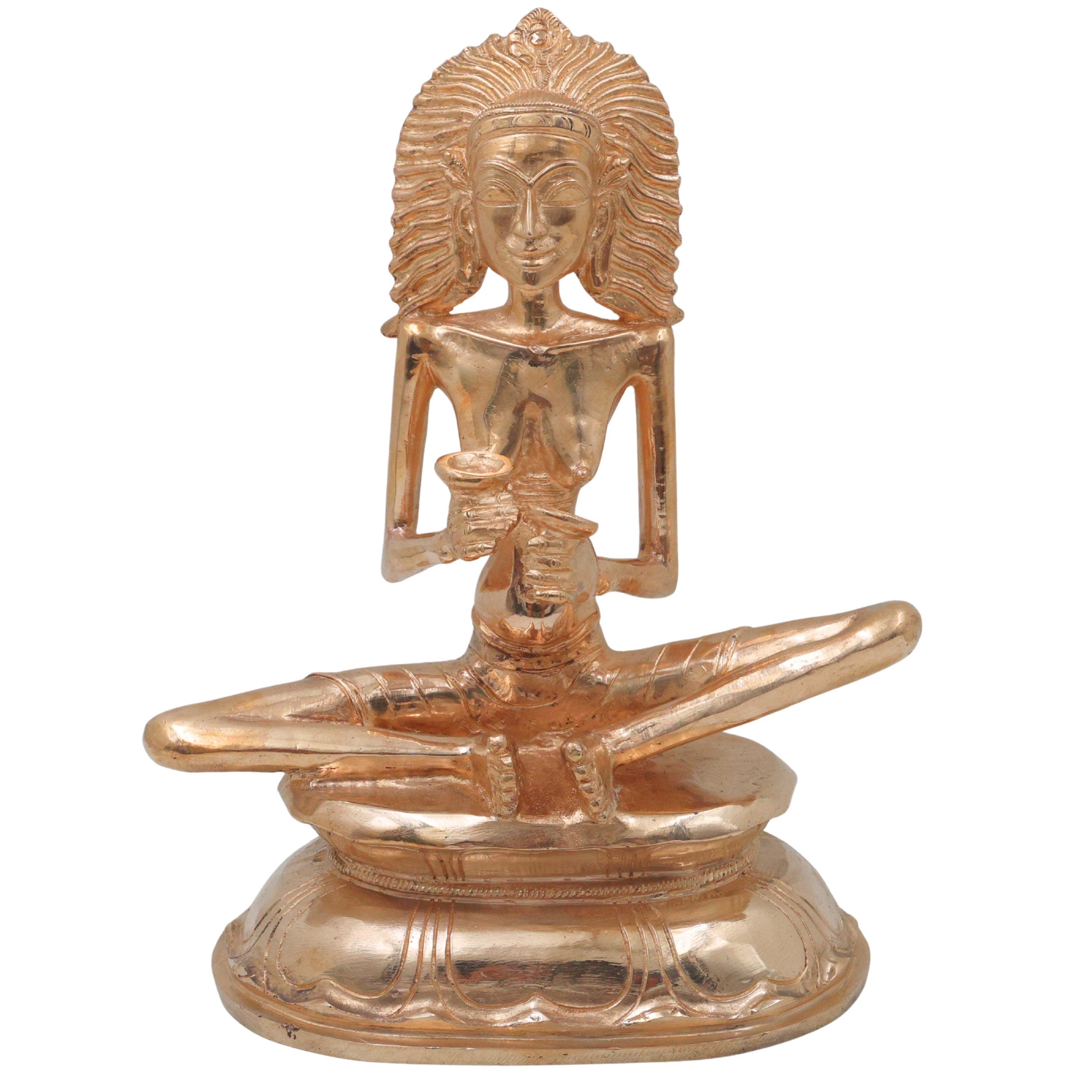 Bronze Karaikkal Ammaiyar Idol Karaikal Amman Ammai Shaivite, Gold, 10 Inch, 1 Piece