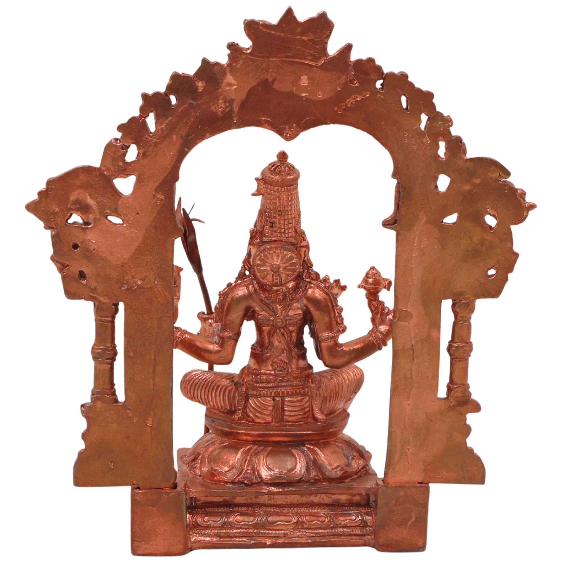 Bronze Rajarajeshwari Idol Lalita Tripura Sundari Lalitambika Shodashi Kameshwari Kamakshi Bhuvaneshwari Adi Parashakti Panchaloha Panchadhatu Chola Art Handmade Vigraha Statue for Puja Mandir Decor, Gold, 6 Inch, 1 Piece