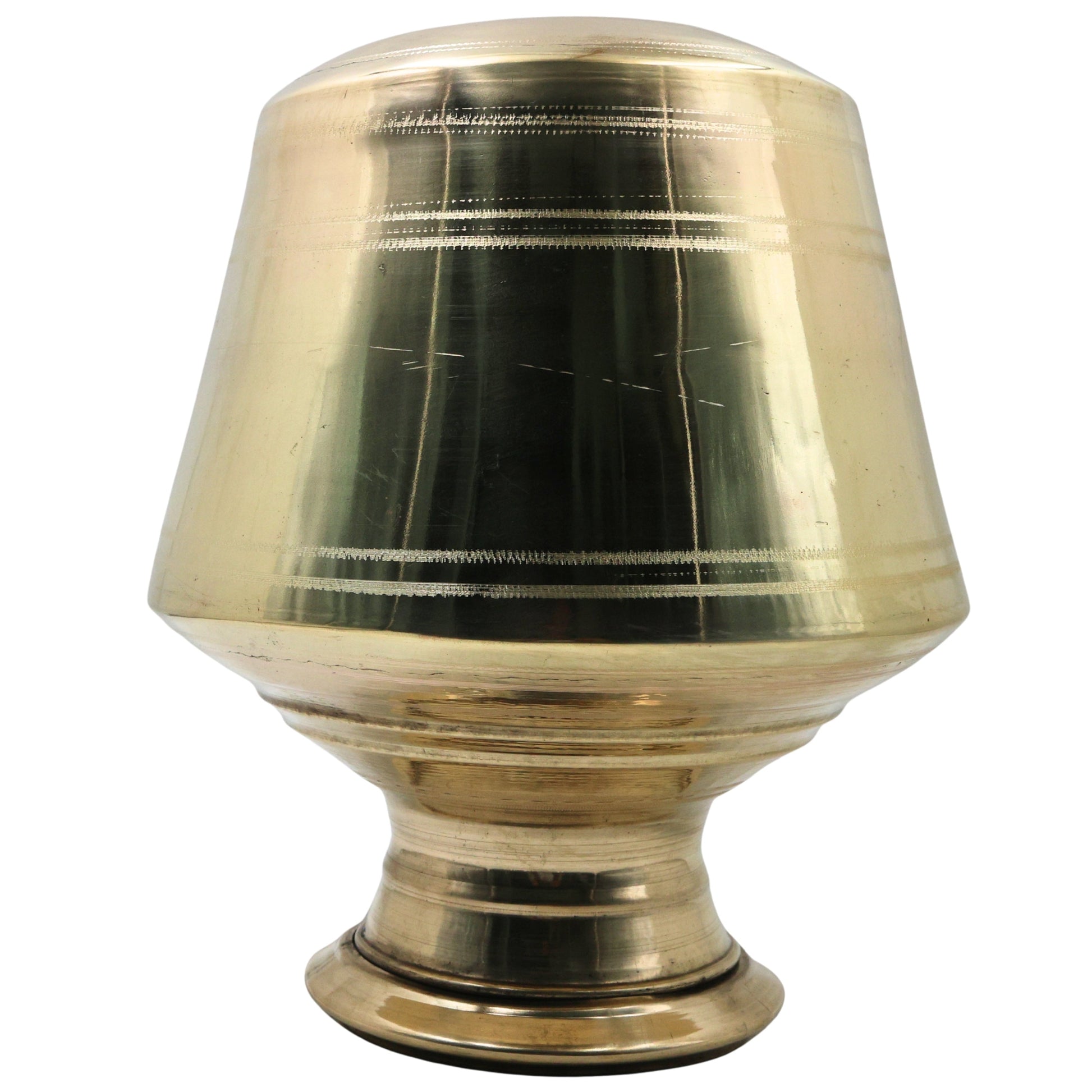 Brass Water Pot Kalash Kamandalu Kumbha Pooja Jal Patra Mangala Kalasha Purna Kumbh Ghata Lota Abhishekam Tirtha Patra Sacred Mandir Puja Vessel Peetal Pittal Pital Ritual Water Pot for Temple Worship, Gold, 11.5 Inch, 1 Piece