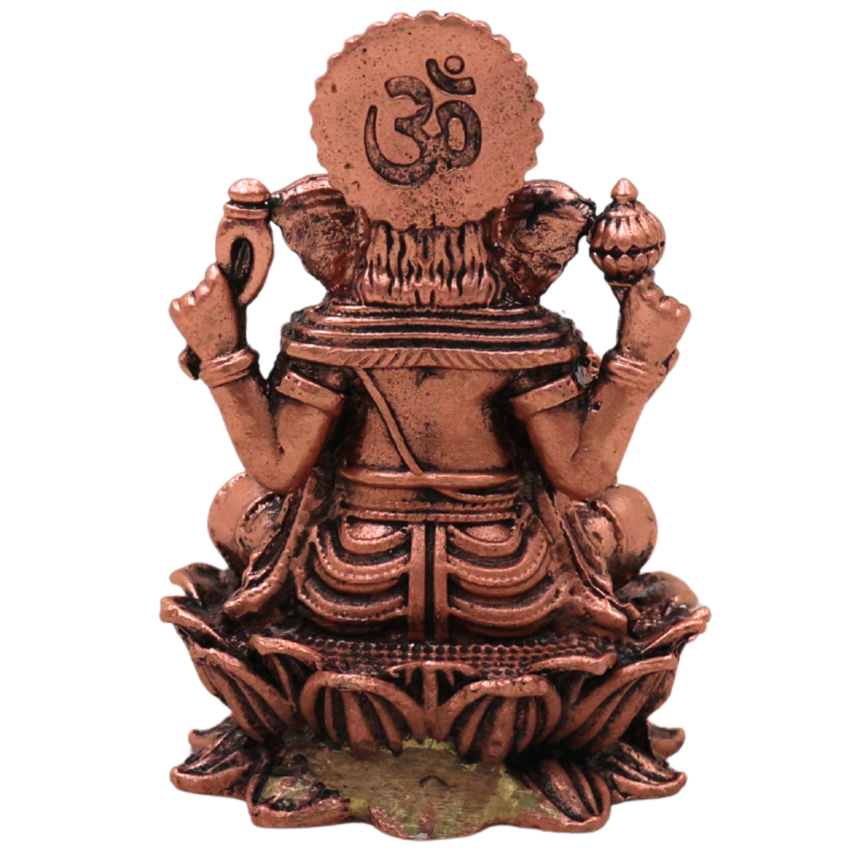 Copper Ganesh Idol, Tamra Ganapati Vinayaka Pillaiyar Gajanana Vighneshwar Murti Ganapati Sculpture for Puja Mandir Home Decor Gift Statue, Brown, 2.5 Inch, 1 Piece