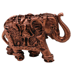Copper Elephant Idol Tamra Gaja Hasti Kari Kunjar Airavata Gajendra Decorative Statue for Puja Mandir Vastu Home Decor Gift Murti Vigraha, Brown, 1 Inch, 1 Piece