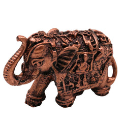 Copper Elephant Idol Tamra Gaja Hasti Kari Kunjar Airavata Gajendra Decorative Statue for Puja Mandir Vastu Home Decor Gift Murti Vigraha, Brown, 1 Inch, 1 Piece