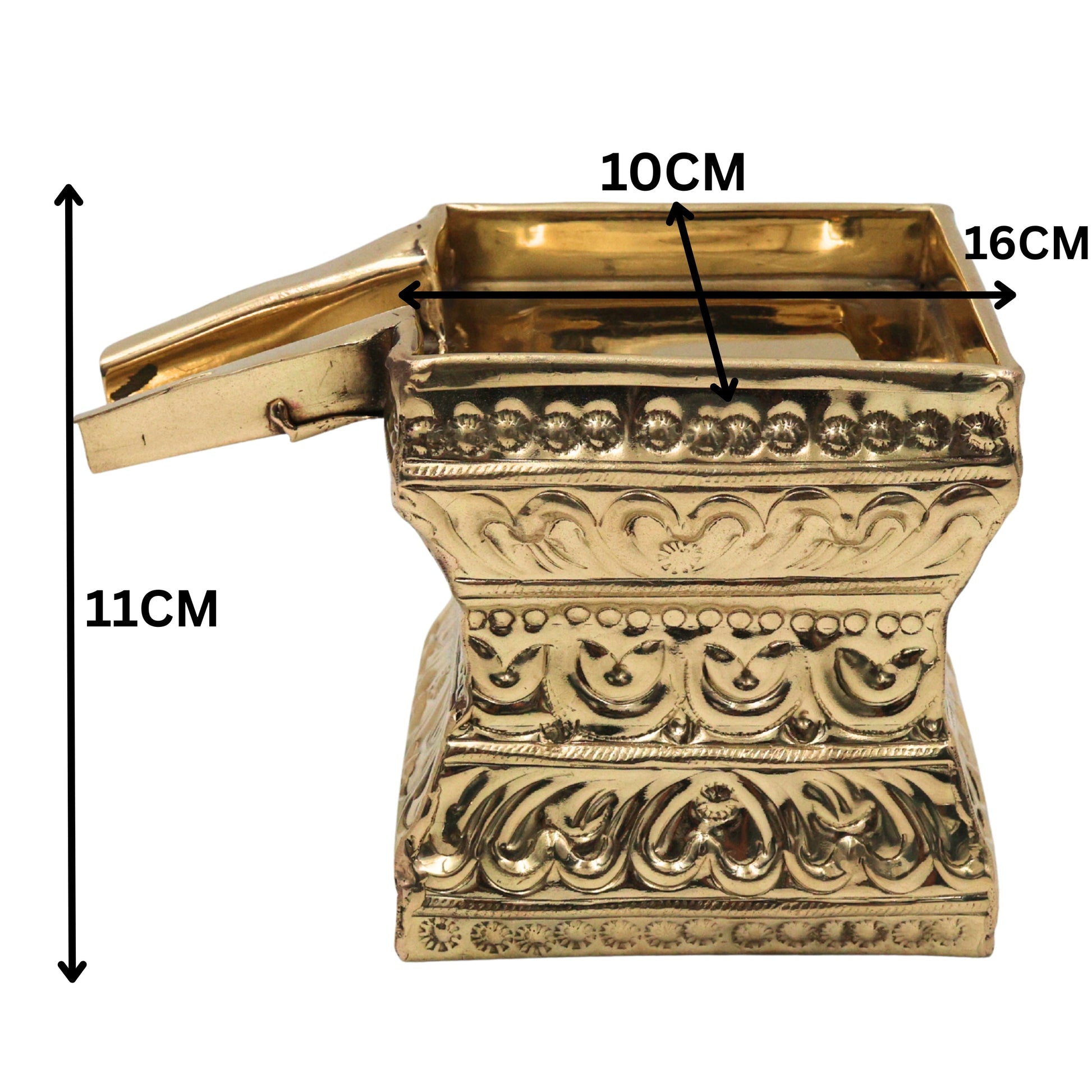Brass Abhishek Patra, Soma suthra for Shivling Abhishekam, Peetal Pital Rudrabhishek Abhisheka Patram Lingabhishekam Jal Kalash Pooja Vessel Temple Shiv Puja Patra, Gold, 4.5 Inch, 1 Piece