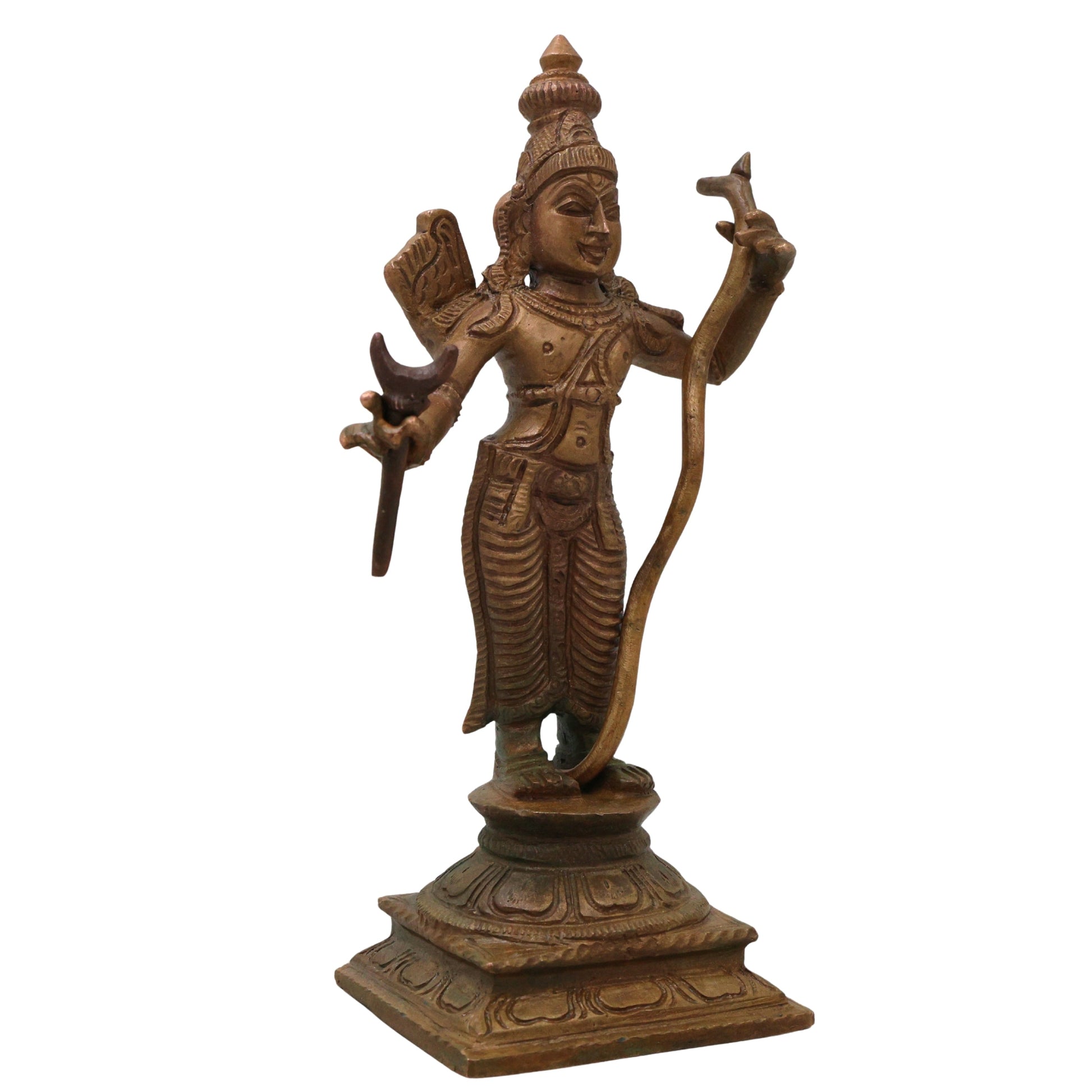 Bronze Rama Idol Ramachandra Raghunath Kodandarama Sitapati Raghuveer Chola Style Sculpture, Brown, 6 Inch, 1 Piece