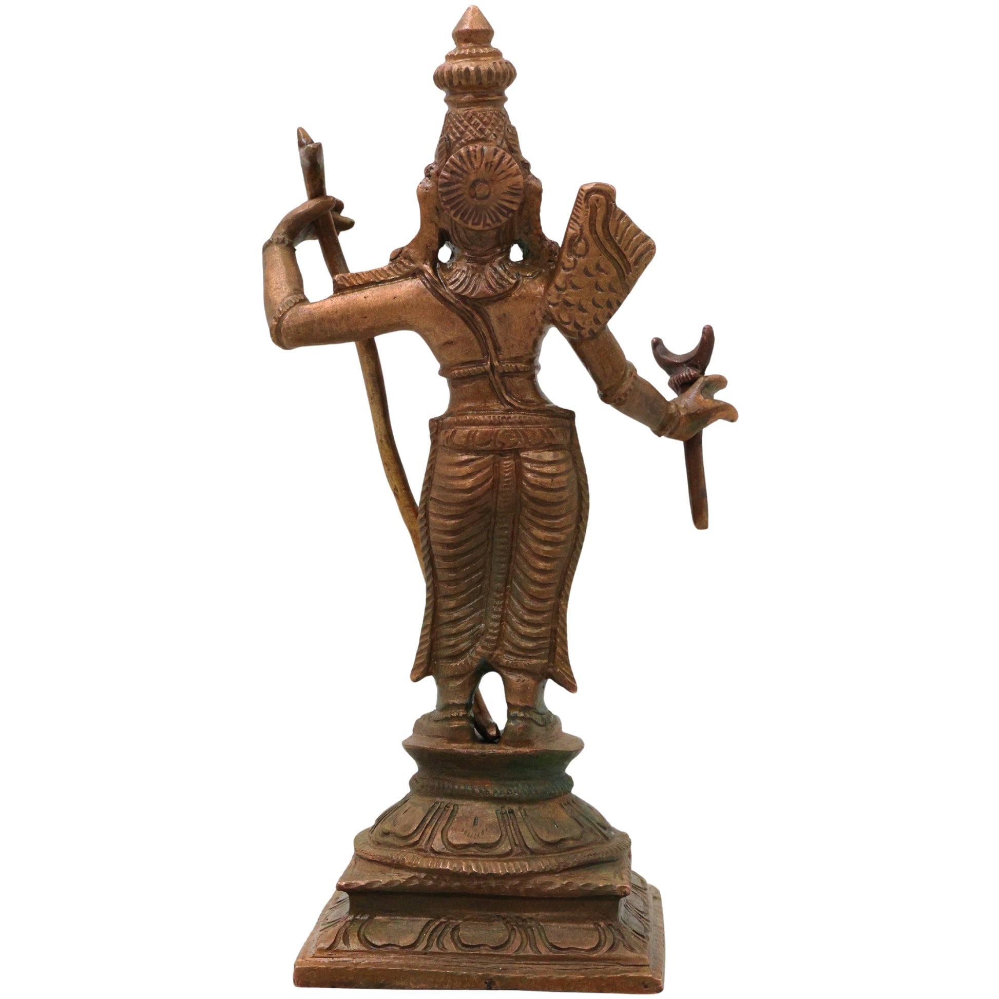 Bronze Rama Idol Ramachandra Raghunath Kodandarama Sitapati Raghuveer Chola Style Sculpture, Brown, 6 Inch, 1 Piece