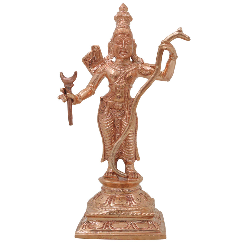 Bronze Rama Idol, Shri Ram Sri Ramachandra Raghunath Kodanda Rama Murti, Siya Ram Maryada Purushottam Ram Vigraha Statue, Gold, 6.5 Inch, 1 Piece
