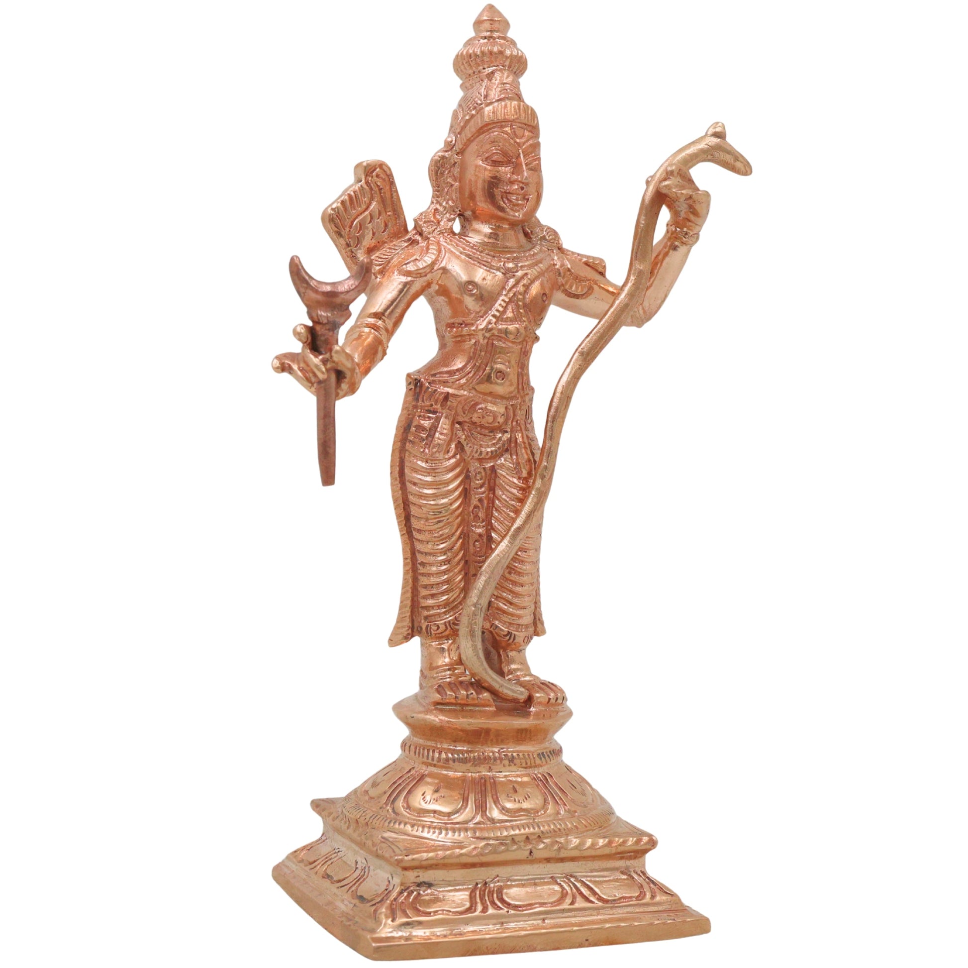Bronze Rama Idol, Shri Ram Sri Ramachandra Raghunath Kodanda Rama Murti, Siya Ram Maryada Purushottam Ram Vigraha Statue, Gold, 6.5 Inch, 1 Piece