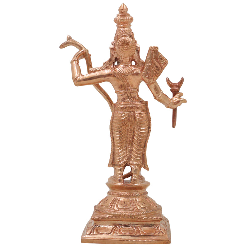 Bronze Rama Idol, Shri Ram Sri Ramachandra Raghunath Kodanda Rama Murti, Siya Ram Maryada Purushottam Ram Vigraha Statue, Gold, 6.5 Inch, 1 Piece
