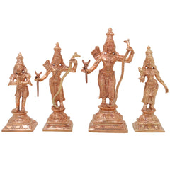Bronze Rama Darbar  Idol, Shri Ram Parivar Murti with Sita Lakshman Hanuman, Gold, 6.5 Inch, 1 Piece