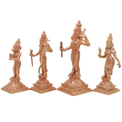 Bronze Rama Darbar  Idol, Shri Ram Parivar Murti with Sita Lakshman Hanuman, Gold, 6.5 Inch, 1 Piece