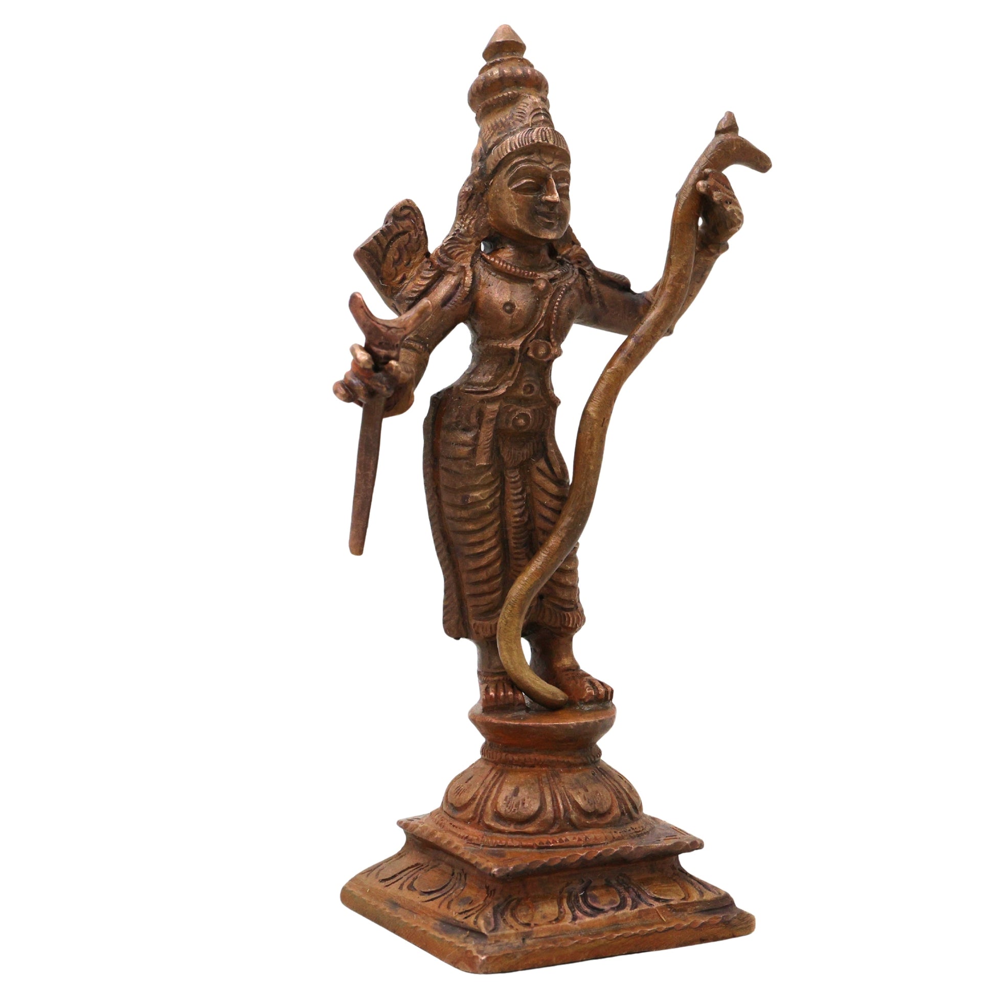 Bronze Rama Idol Sri Ramachandra Raghunath Kodandarama Maryada Purushottam Chola Style Statue, Brown, 5 Inch, 1 Piece