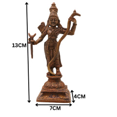 Bronze Rama Idol Sri Ramachandra Raghunath Kodandarama Maryada Purushottam Chola Style Statue, Brown, 5 Inch, 1 Piece