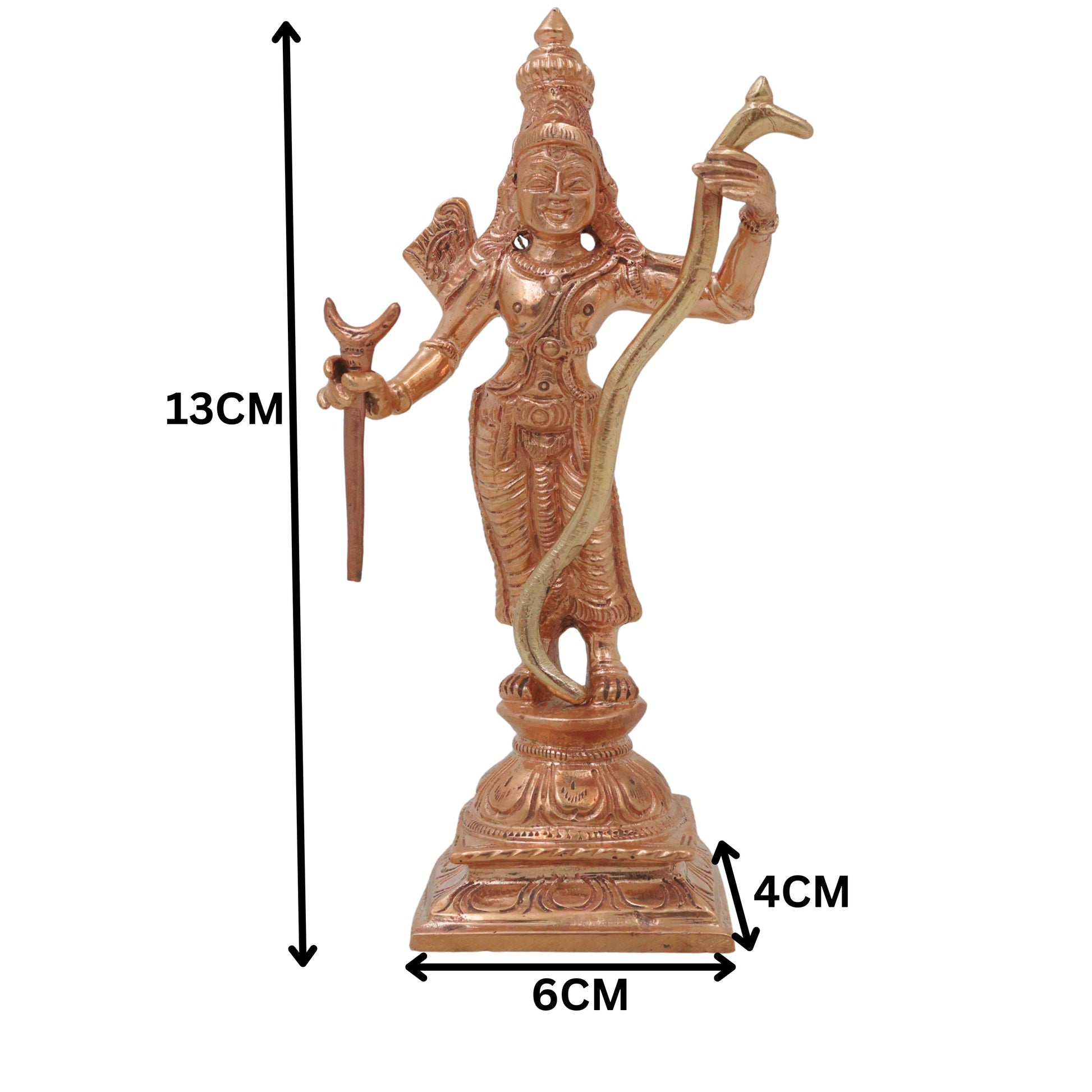 Bronze Rama Idol, Shri Ramachandra Kodanda Rama Murti, Gold, 5 Inch, 1 Piece