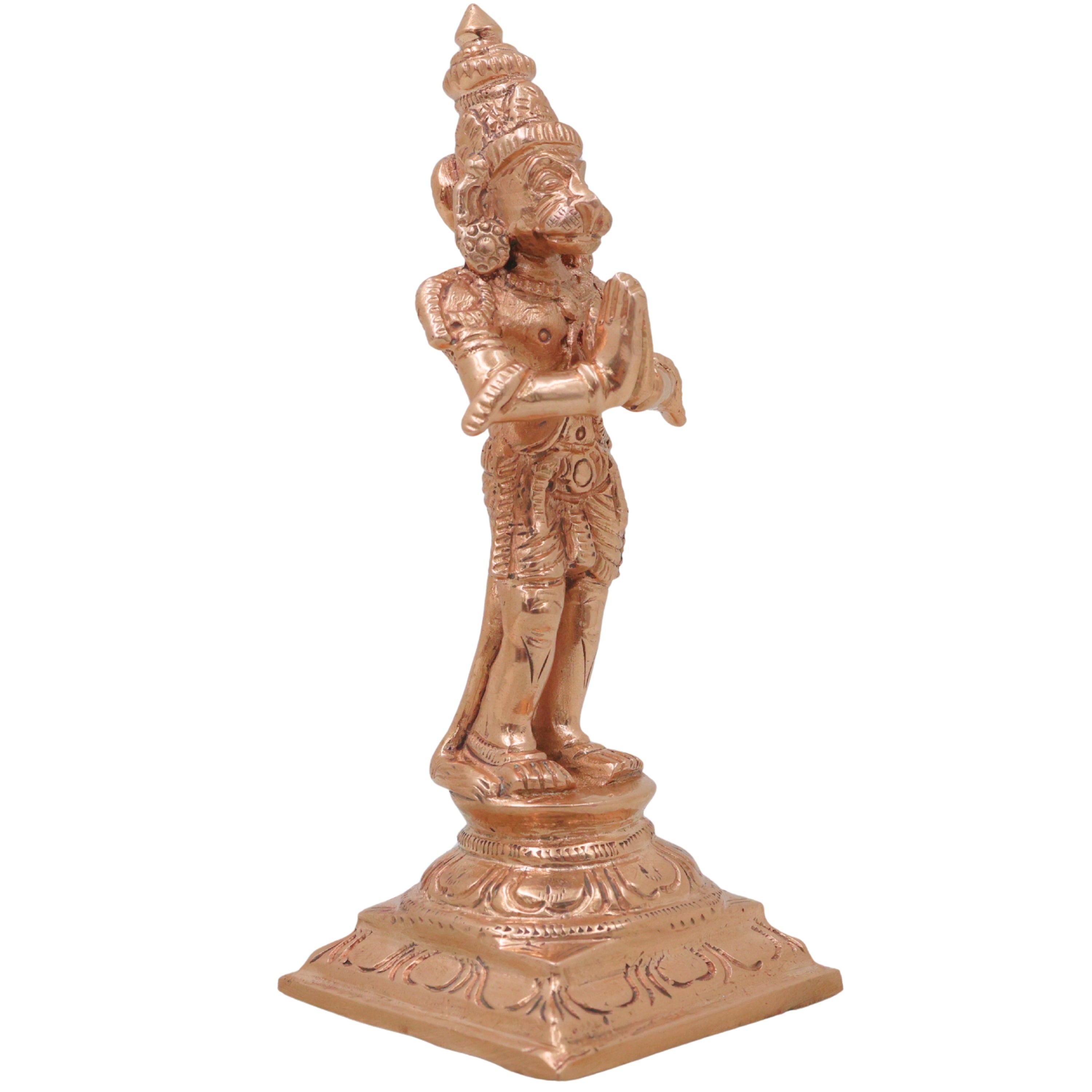 Bronze Hanuman Idol, Bajrangbali Anjaneya Maruti Mahaveer Pavansut Ram Bhakt Hanuman Murti, Gold, 4.5 Inch, 1 Piece