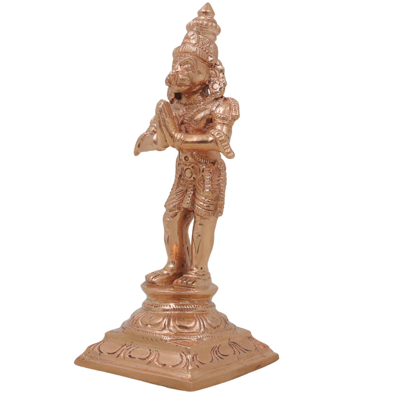 Bronze Hanuman Idol, Bajrangbali Anjaneya Maruti Mahaveer Pavansut Ram Bhakt Hanuman Murti, Gold, 4.5 Inch, 1 Piece