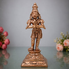 Bronze Hanuman Idol, Bajrangbali Anjaneya Maruti Mahaveer Pavansut Ram Bhakt Hanuman Murti, Gold, 4.5 Inch, 1 Piece
