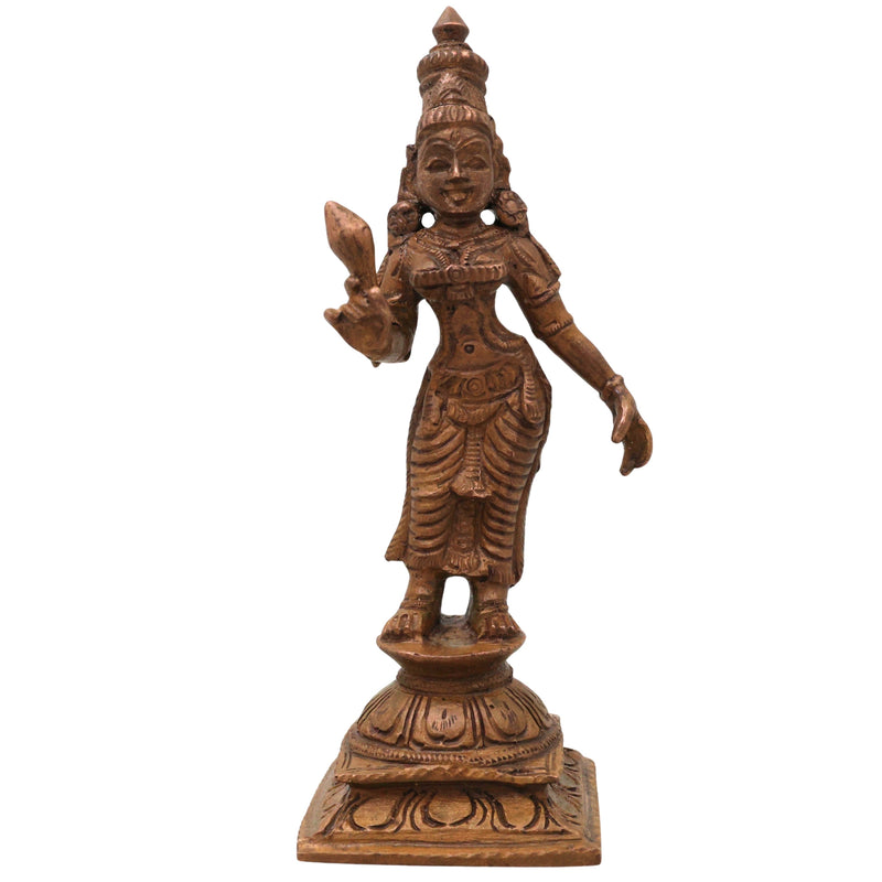 Bronze Sridevi Mahalakshmi Idol Sri Lakshmi Thayar Tirumagal Kamala Padmavati Chola Art Statue, Brown, 4.5 Inch, 1 Piece