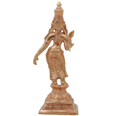 Bronze Shri Devi Idol, Sri Mahalakshmi Lakshmi Narayani Rajalakshmi Kamala Padma Murti, Gold, 5 Inch, 1 Piece