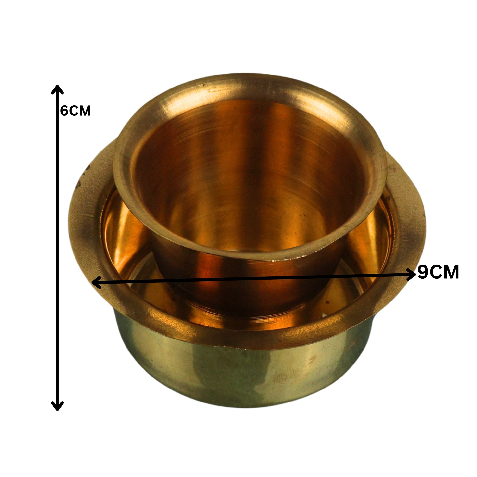 Brass Cup with Lid Hot Case, Peetal Pittal Covered Tea Coffee Cup, Brass Tumbler with Cover for Hot Beverages, Gold, 2.5 Inch, 1 Piece