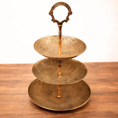 Brass Fruit Bowl, Peetal Fruit Basket, Decorative Dry Fruit Serving Bowl,  Offering Bowl for Dining Table, Gold, 15.5 Inch, 1 Piece