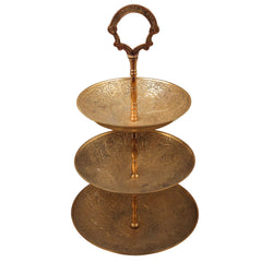 Brass Fruit Bowl, Peetal Fruit Basket, Decorative Dry Fruit Serving Bowl,  Offering Bowl for Dining Table, Gold, 15.5 Inch, 1 Piece