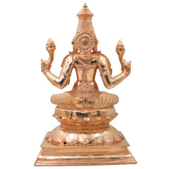 Bronze Mahalakshmi Idol Sri Lakshmi Devi Murti, Laxmi Ji, Kamala Narayani Sridevi Pooja Vastu Home Decor Temple Statue 43cm, Gold, 17 Inch, 1 Piece