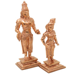 Bronze Vittal Rukmini Idol Panchaloha Panduranga Vithoba Rakhumai Murti Vitthal Rukmini Devi Statue Panchaloha Style Puja Vigraha Home Temple Decor, Gold, 8 Inch, 1 Piece