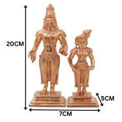 Bronze Vittal Rukmini Idol Panchaloha Panduranga Vithoba Rakhumai Murti Vitthal Rukmini Devi Statue Panchaloha Style Puja Vigraha Home Temple Decor, Gold, 8 Inch, 1 Piece