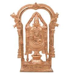 Bronze Tirupati Balaji Idol Sri Venkateswara Swamy Srinivasa Govinda Venkatachalapathy Tirumala Balaji Murti Lord Venkatesh Vishnu Balaji South Indian Handcrafted Temple Statue for Pooja Home Decor, Gold, 15 Inch, 1 Piece