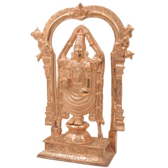 Bronze Tirupati Balaji Idol Sri Venkateswara Swamy Srinivasa Govinda Venkatachalapathy Tirumala Balaji Murti Lord Venkatesh Vishnu Balaji South Indian Handcrafted Temple Statue for Pooja Home Decor, Gold, 15 Inch, 1 Piece