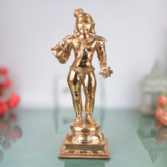 Nalvar Thirugnana Sambandar Bronze Idol Saiva Nayanmar Sambandar Swamy Statue Chola Art South Indian Panchaloha Style Shaiva Saint Murti for Pooja Room Home Temple Devotional Decor, Gold, 12 Inch, 1 Piece